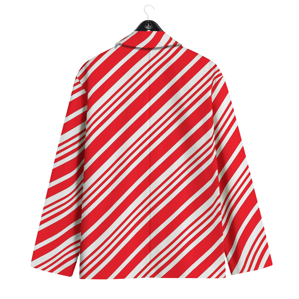 Candy Cane Stripe White And Red Print Men's Sport Coat-grizzshop