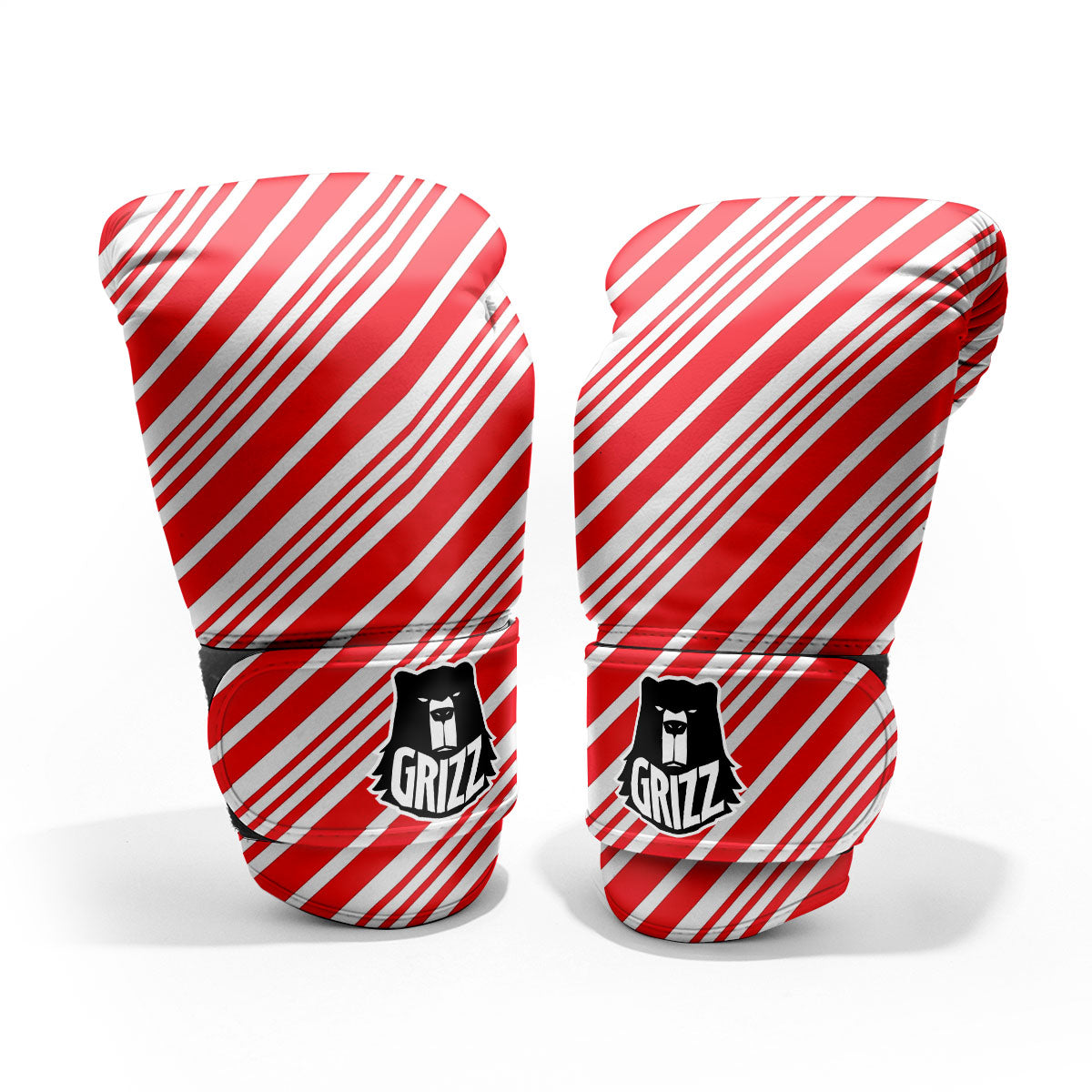 Candy Cane Stripe White And Red Print Pro Boxing Glove