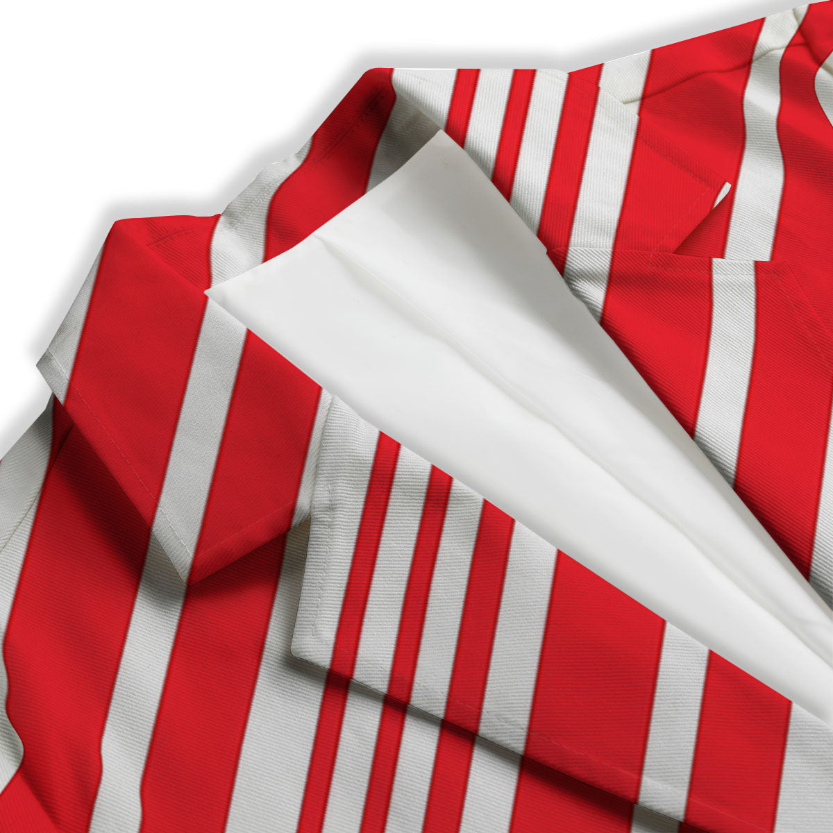 Candy Cane Stripe White And Red Print Women's Blazer-grizzshop