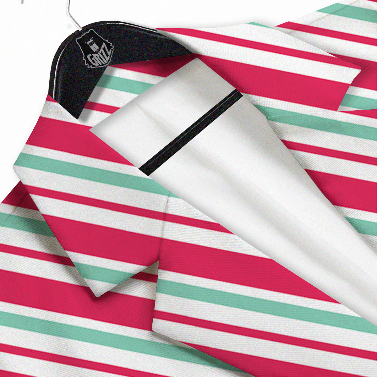 Candy Cane Striped Christmas Print Men's Sport Coat-grizzshop