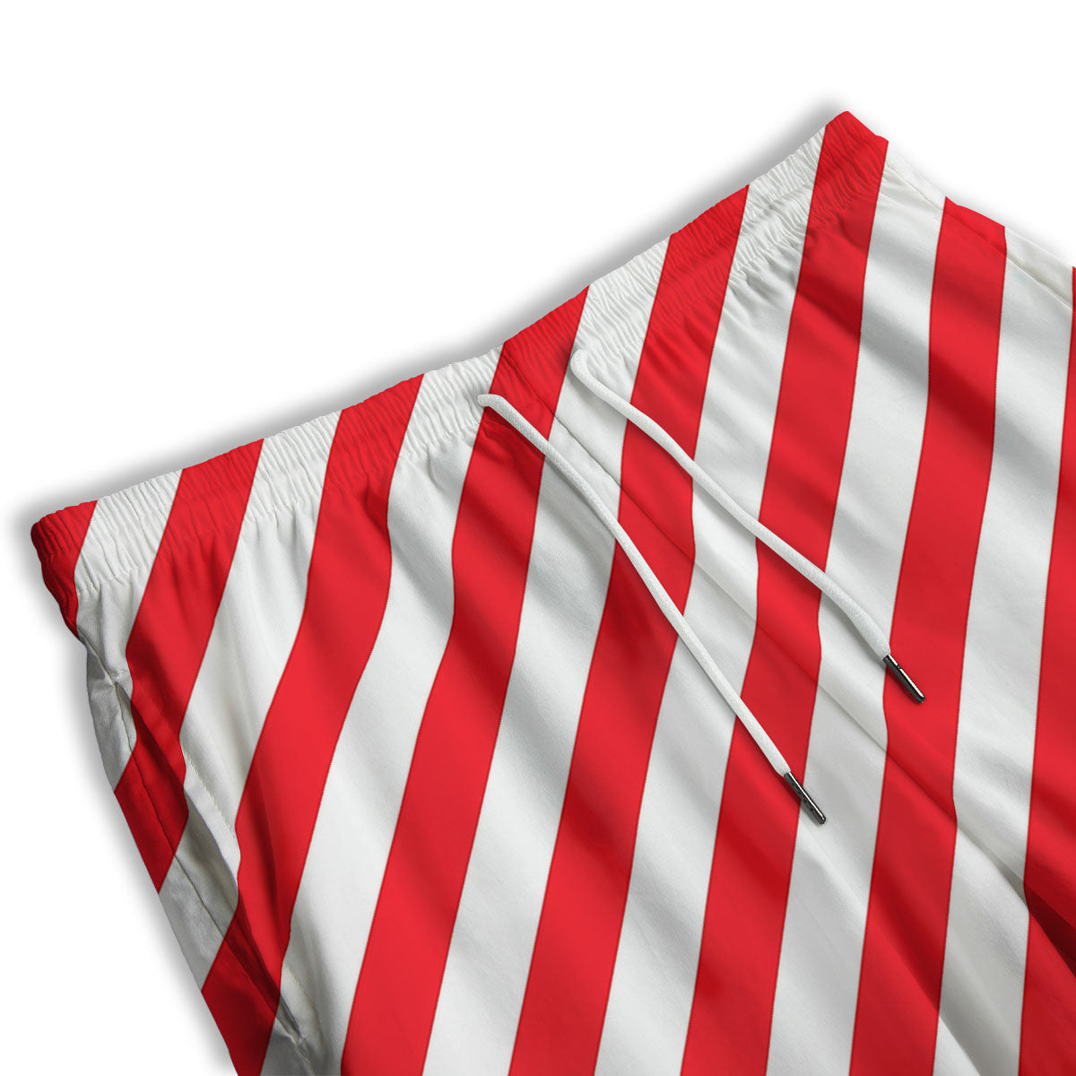 Candy Cane Striped White And Red Print Men's Athletic Shorts