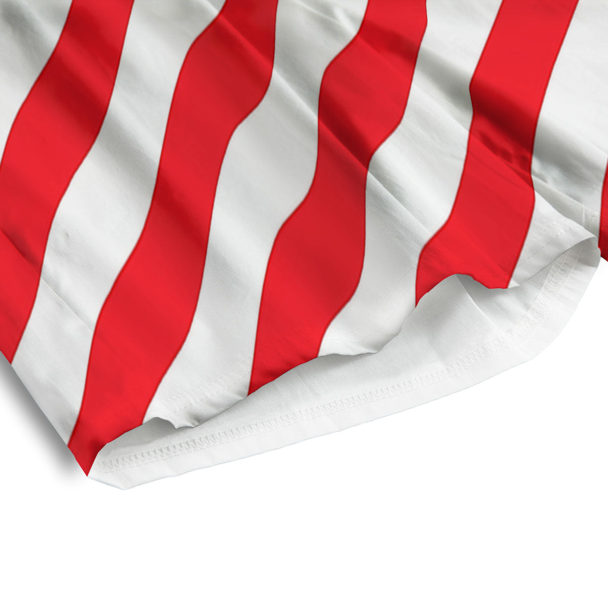 Candy Cane Striped White And Red Print Men's Athletic Shorts