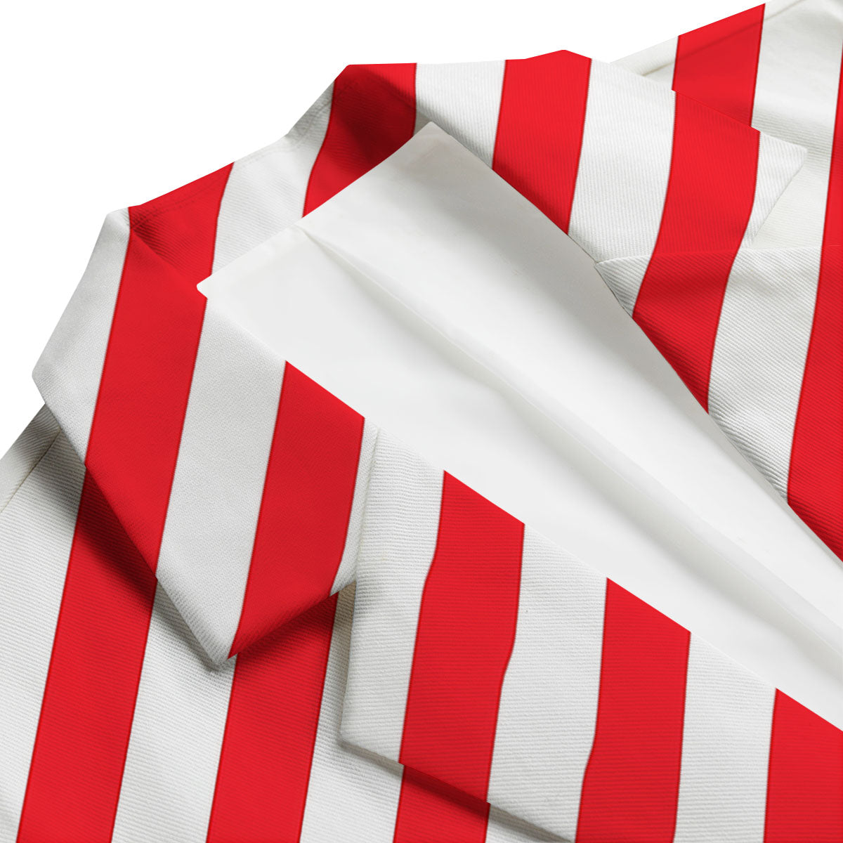 Candy Cane Striped White And Red Print Men's Blazer-grizzshop