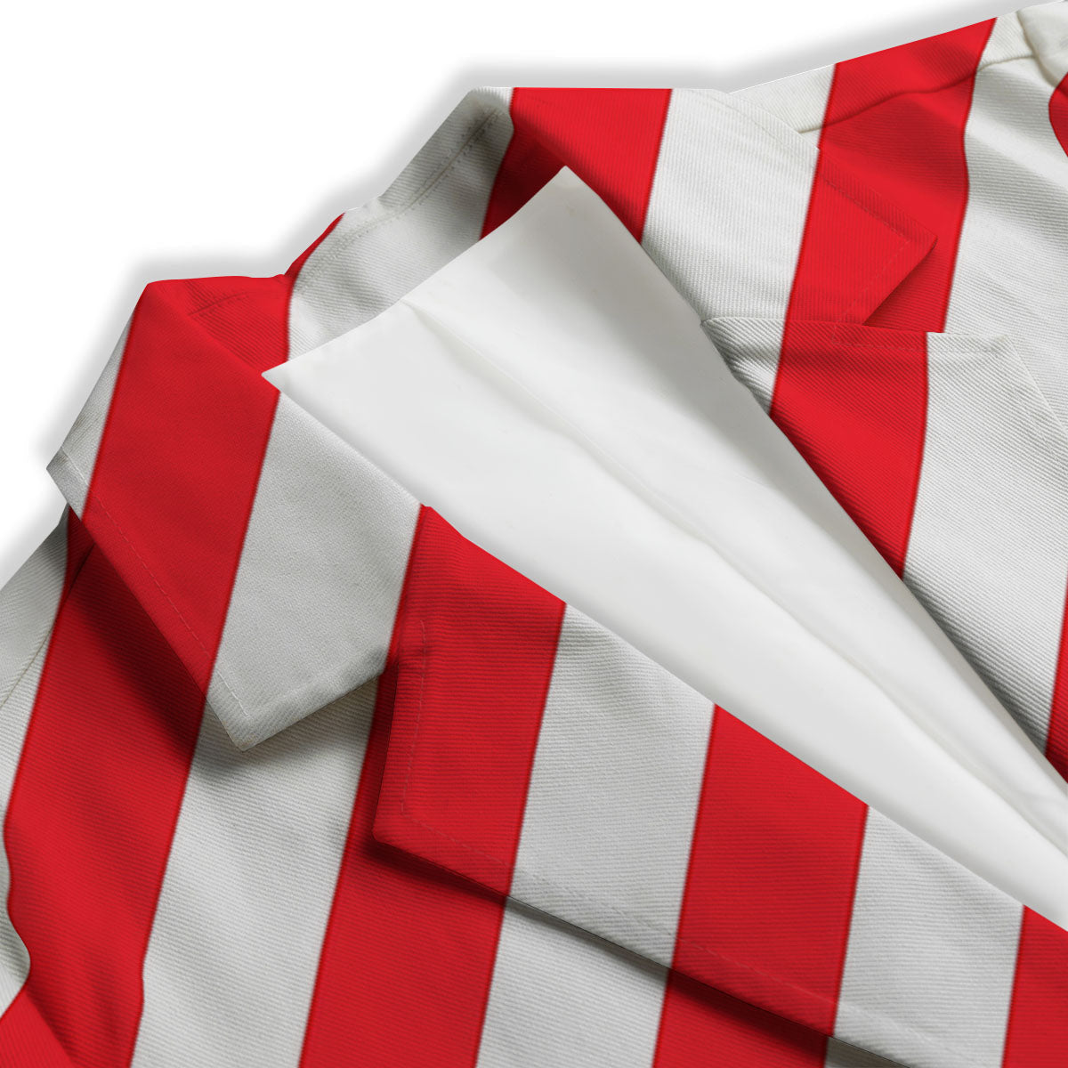 Candy Cane Striped White And Red Print Women's Blazer-grizzshop