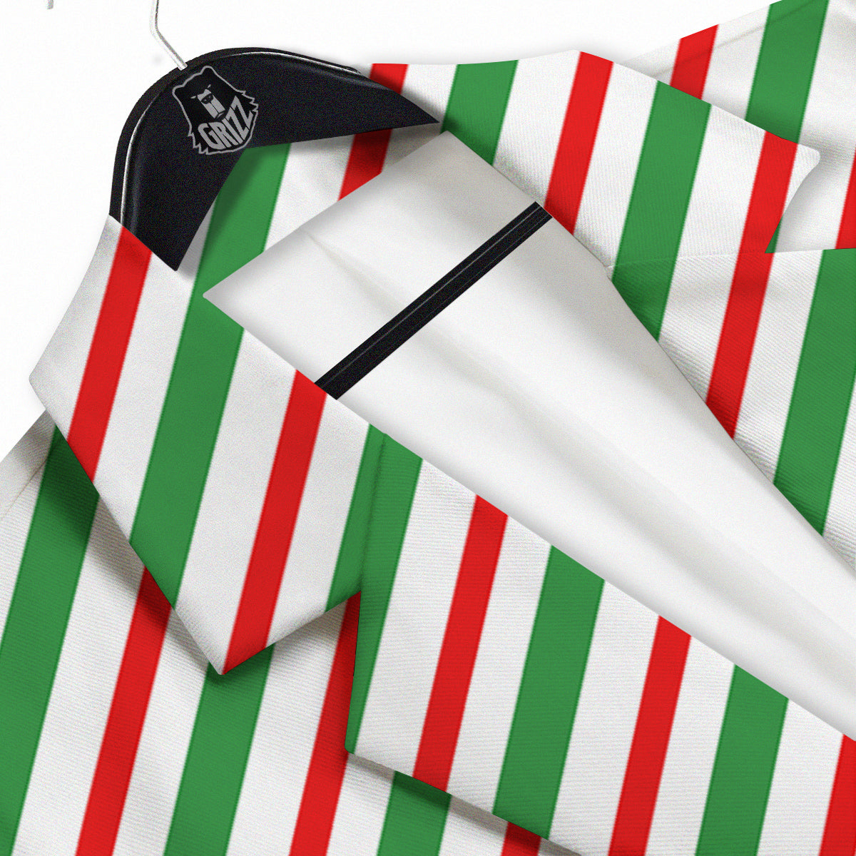 Candy Cane Stripes Christmas Print Men's Sport Coat-grizzshop