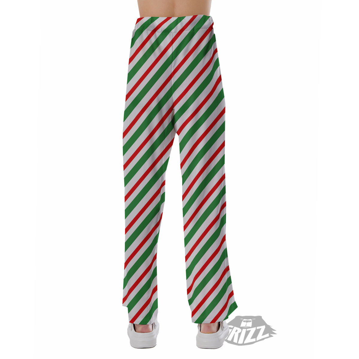 Candy Cane Stripes Christmas Print Pajama Pants-grizzshop