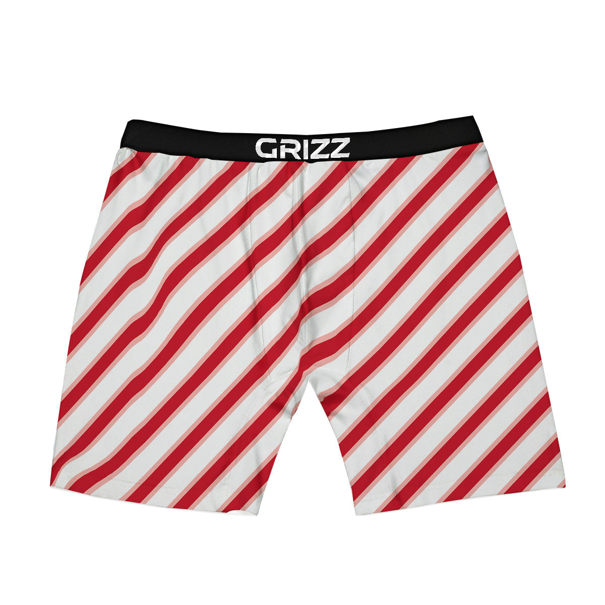 Candy Cane Stripes White And Red Print Boxer Briefs-grizzshop