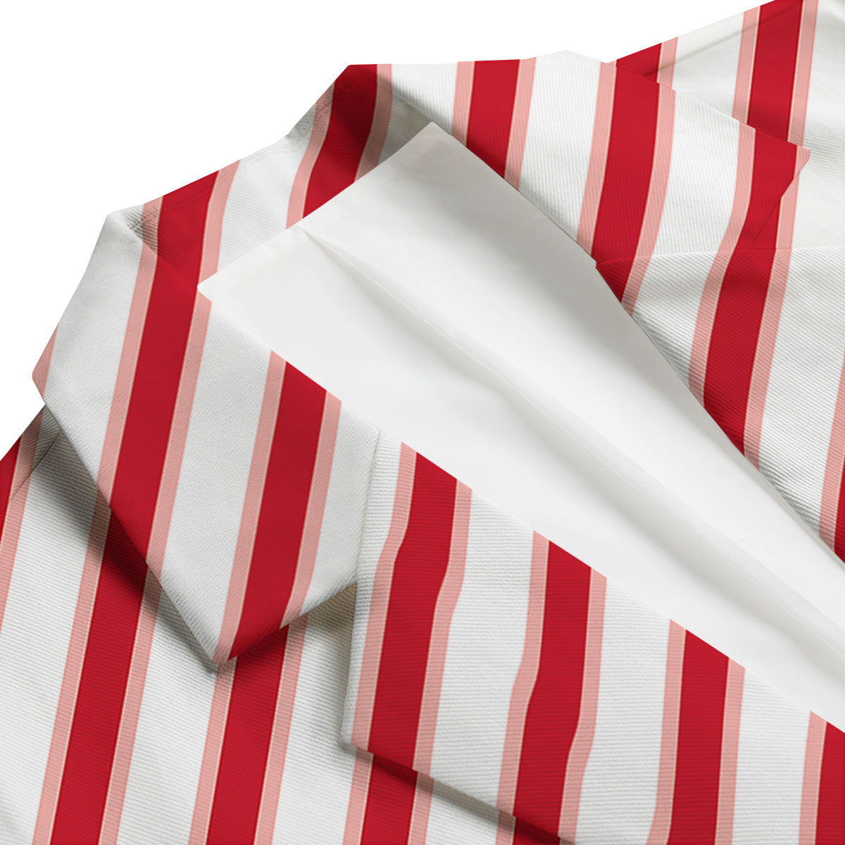 Candy Cane Stripes White And Red Print Men's Blazer-grizzshop