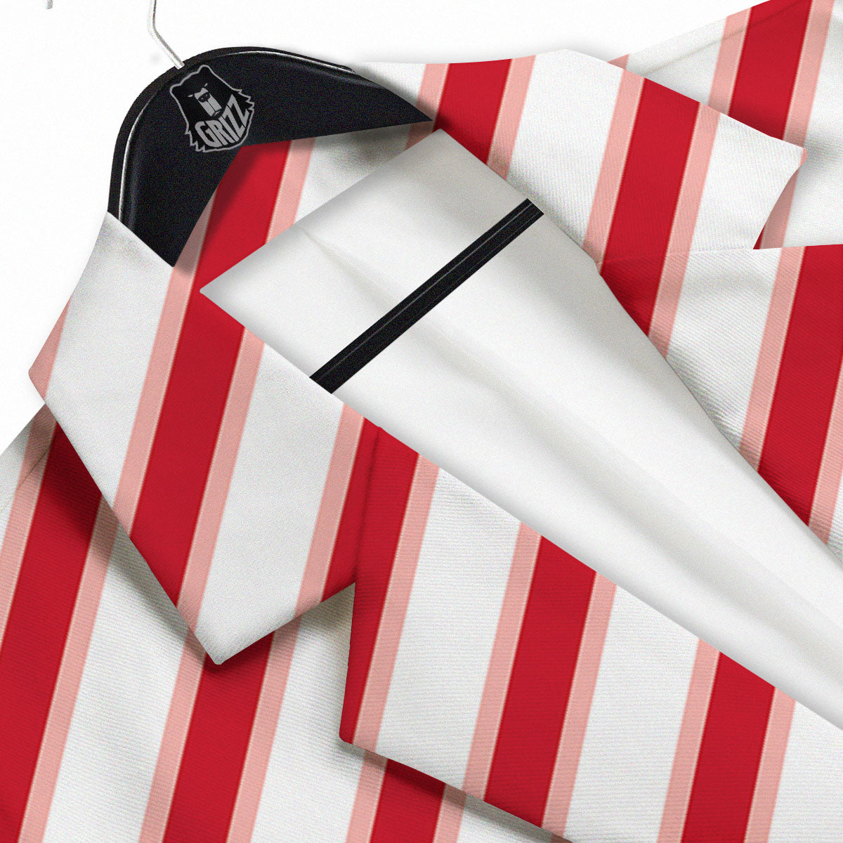 Candy Cane Stripes White And Red Print Men's Sport Coat-grizzshop