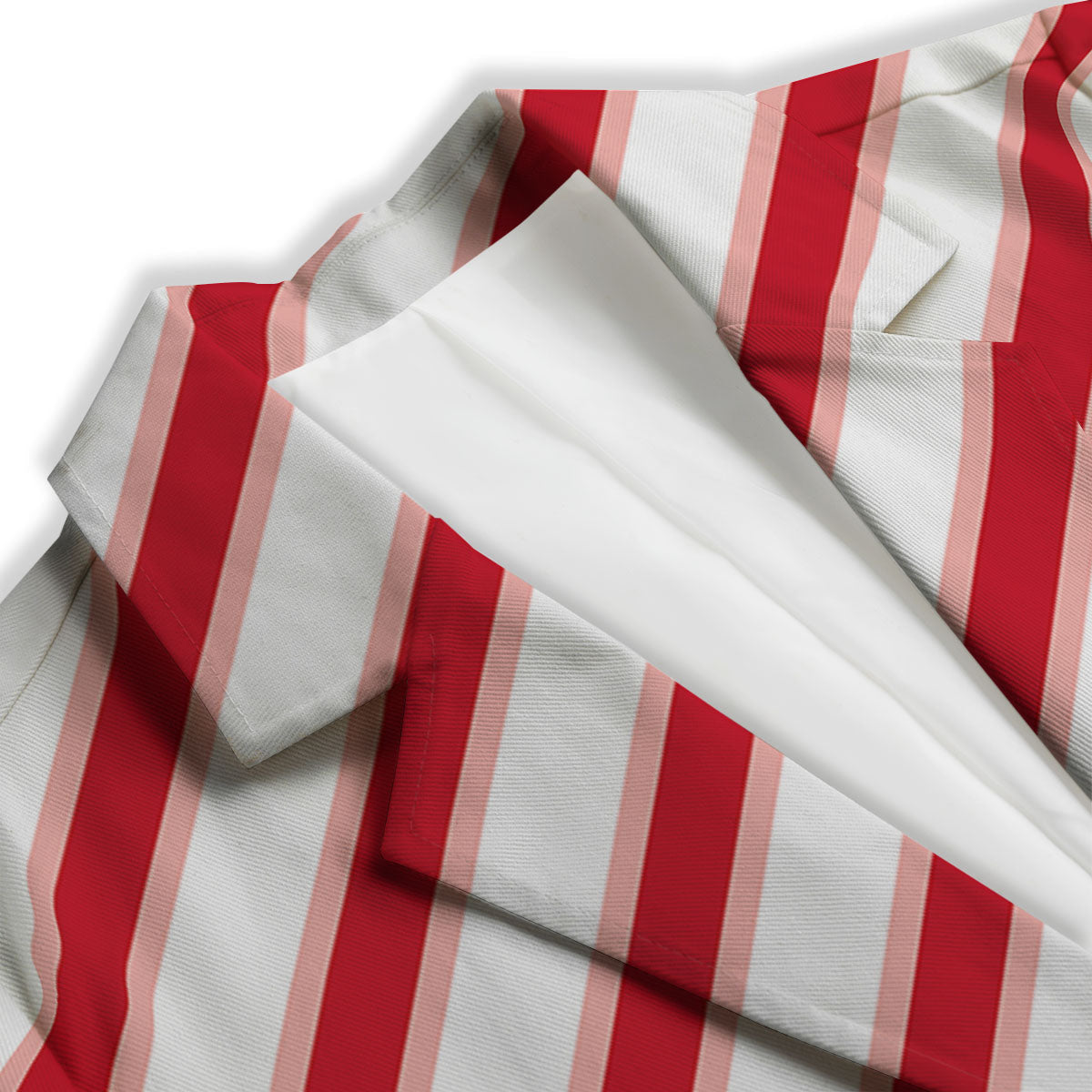 Candy Cane Stripes White And Red Print Women's Blazer-grizzshop
