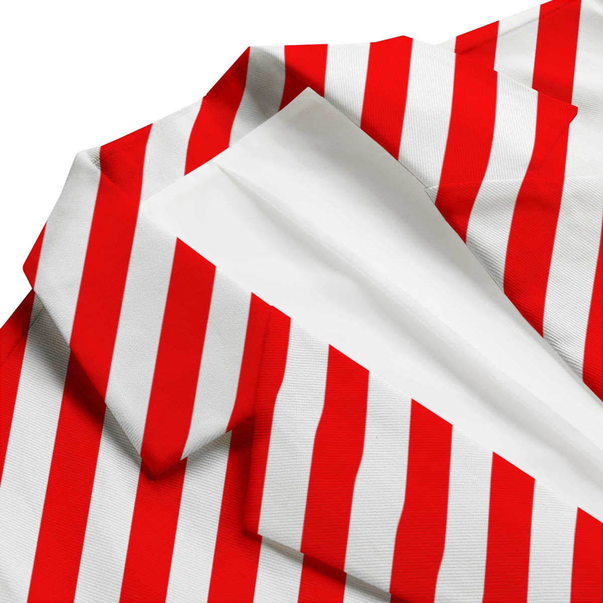 Candy Cane White And Red Print Pattern Men's Blazer-grizzshop