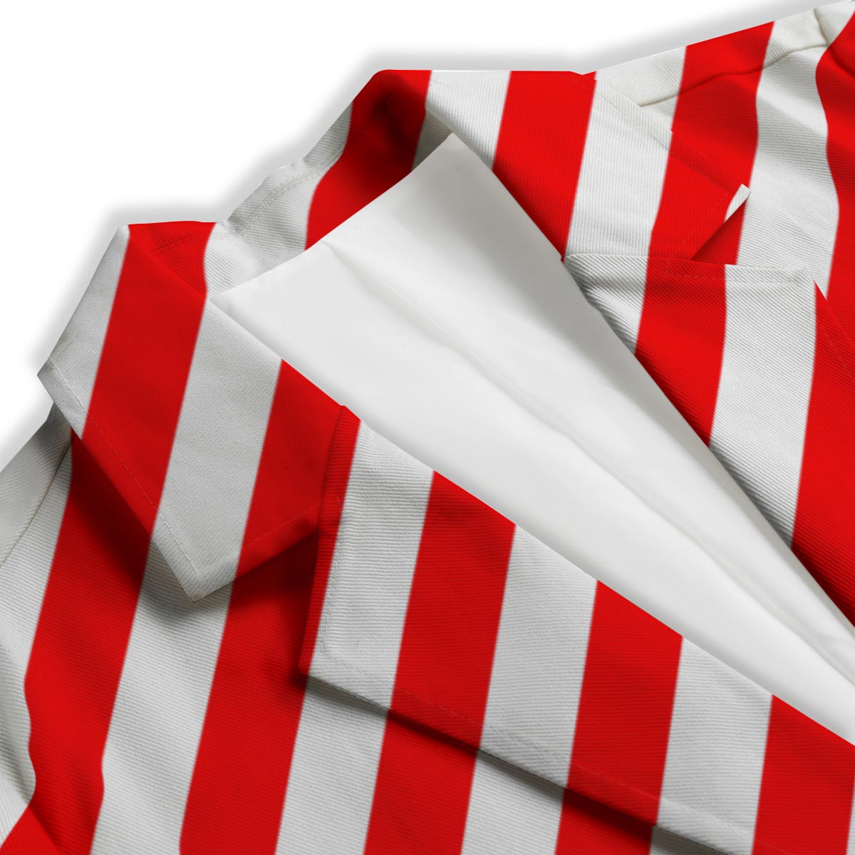 Candy Cane White And Red Print Pattern Women's Blazer-grizzshop