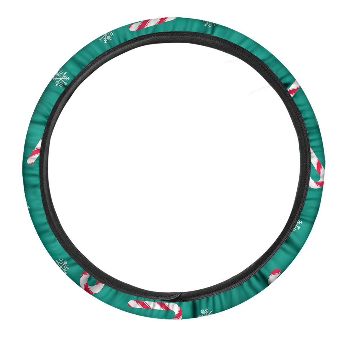 Candy Cane Xmas Print Pattern Car Steering Wheel Cover-grizzshop