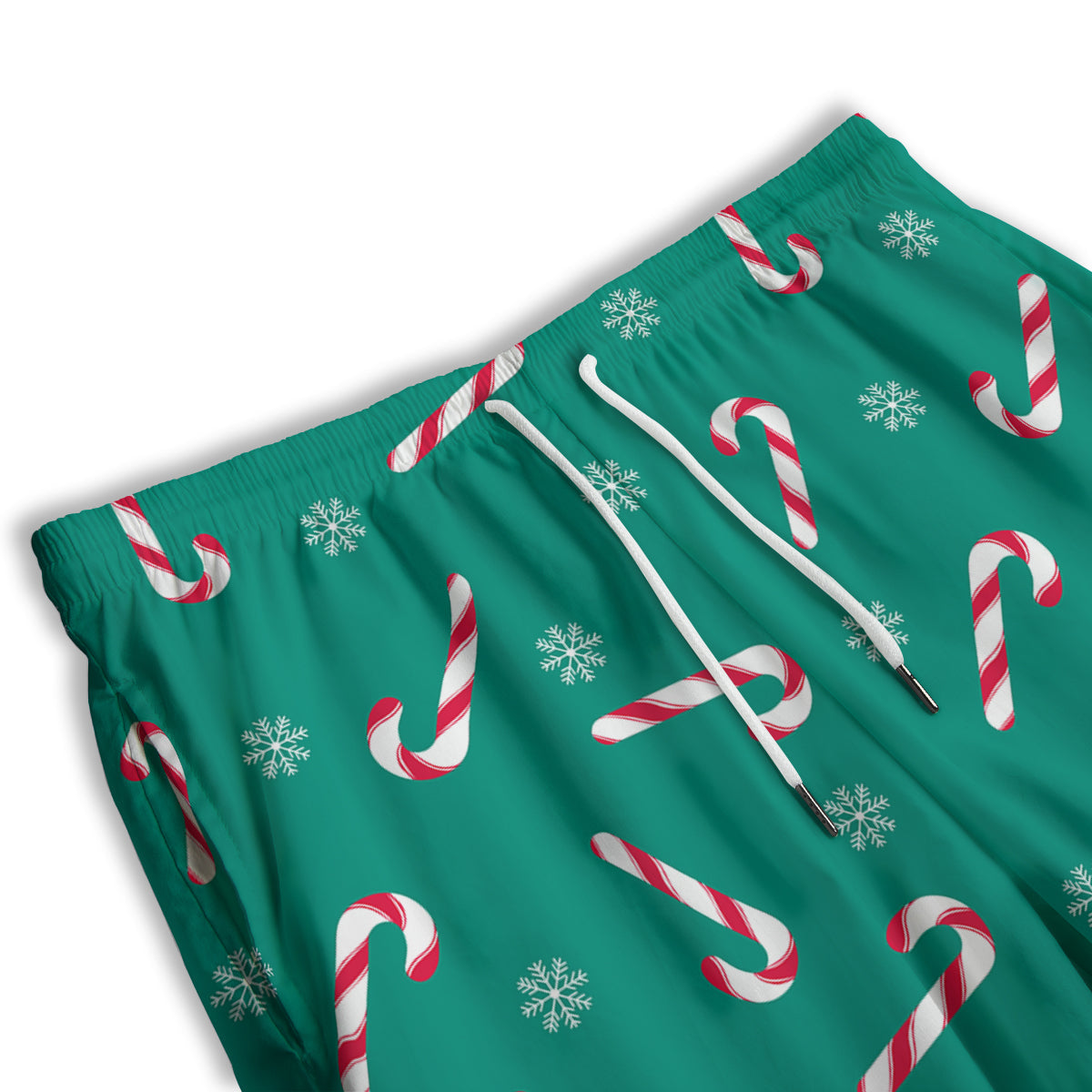 Candy Cane Xmas Print Pattern Men's Athletic Shorts