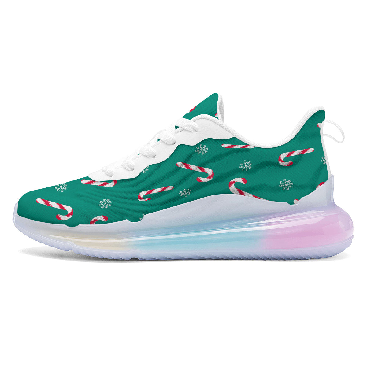 Candy Cane Xmas Print Pattern Running Sneakers-grizzshop