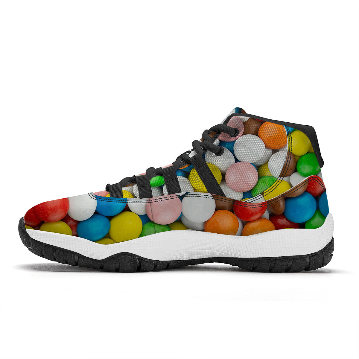 Candy Chocolate Colorful Print Black Bball Shoes-grizzshop