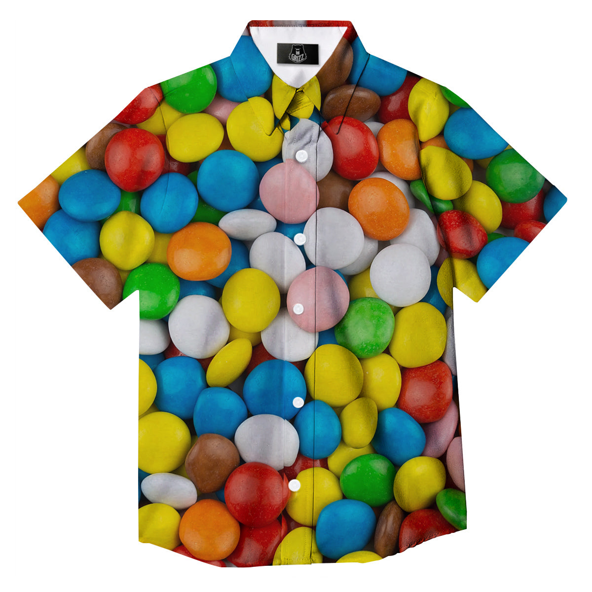 Candy Chocolate Colorful Print Button Up Shirt-grizzshop
