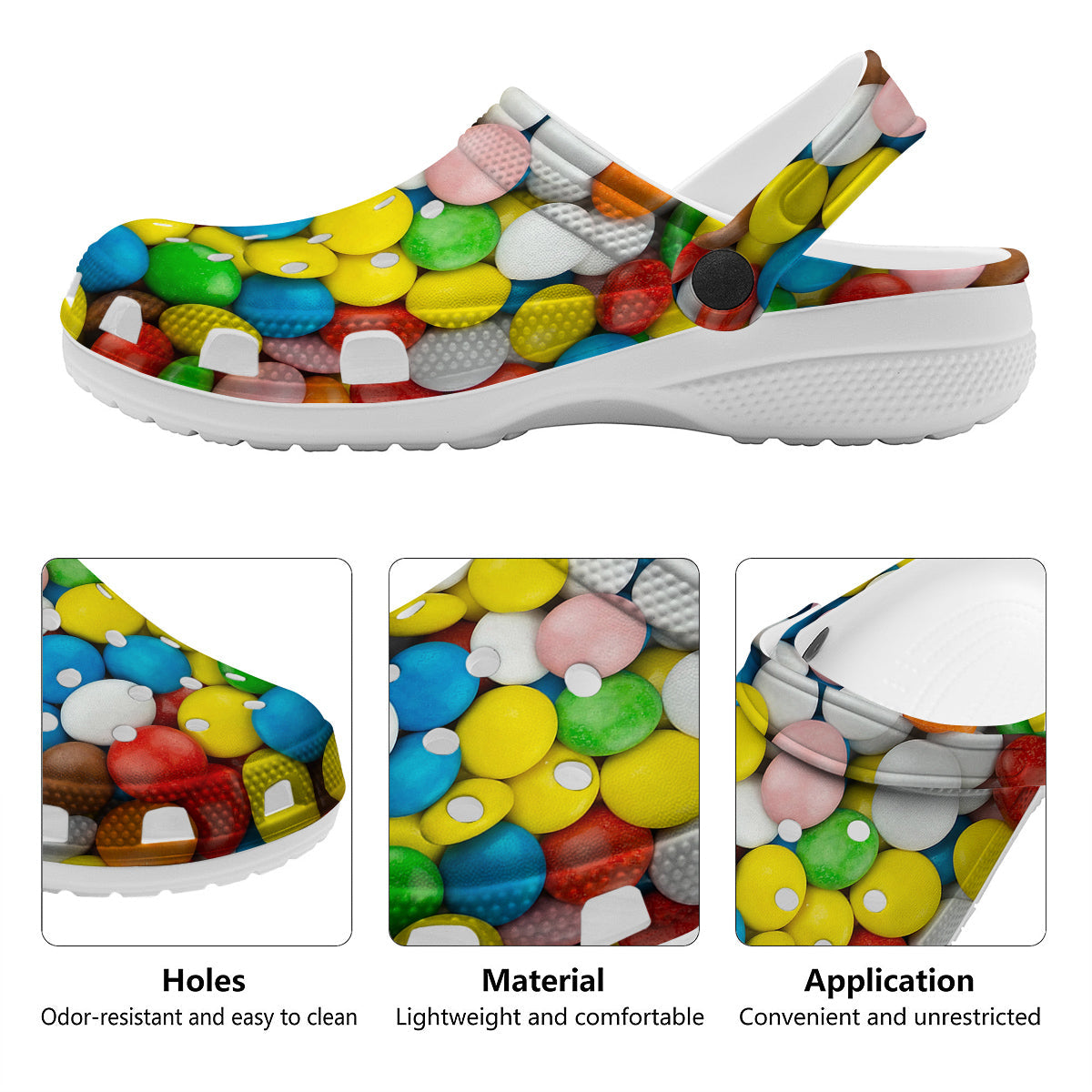 Candy Chocolate Colorful Print Clog-grizzshop