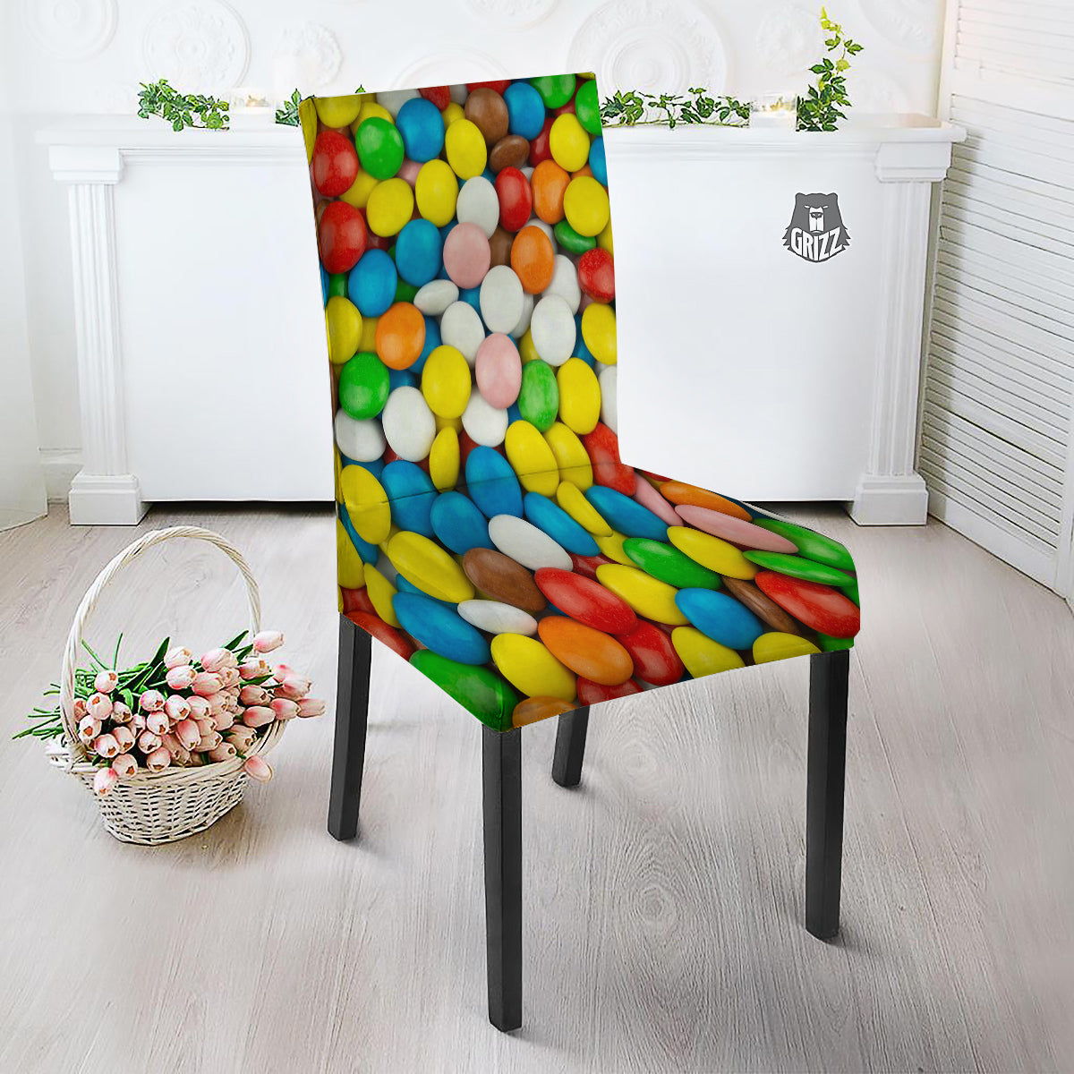Candy Chocolate Colorful Print Dining Chair Slipcover-grizzshop