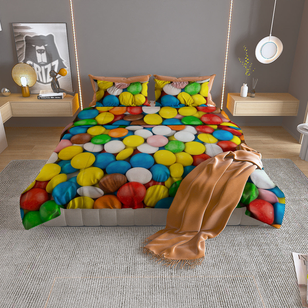 Christmas Decoration Print Pattern Duvet Cover Bedding Set