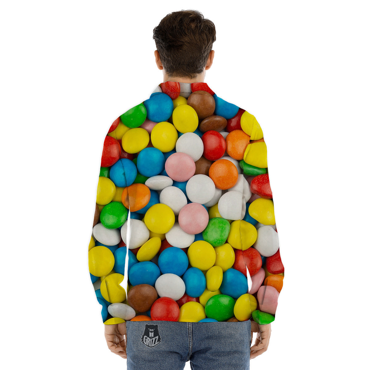 Candy Chocolate Colorful Print Men's Dress Shirts-grizzshop
