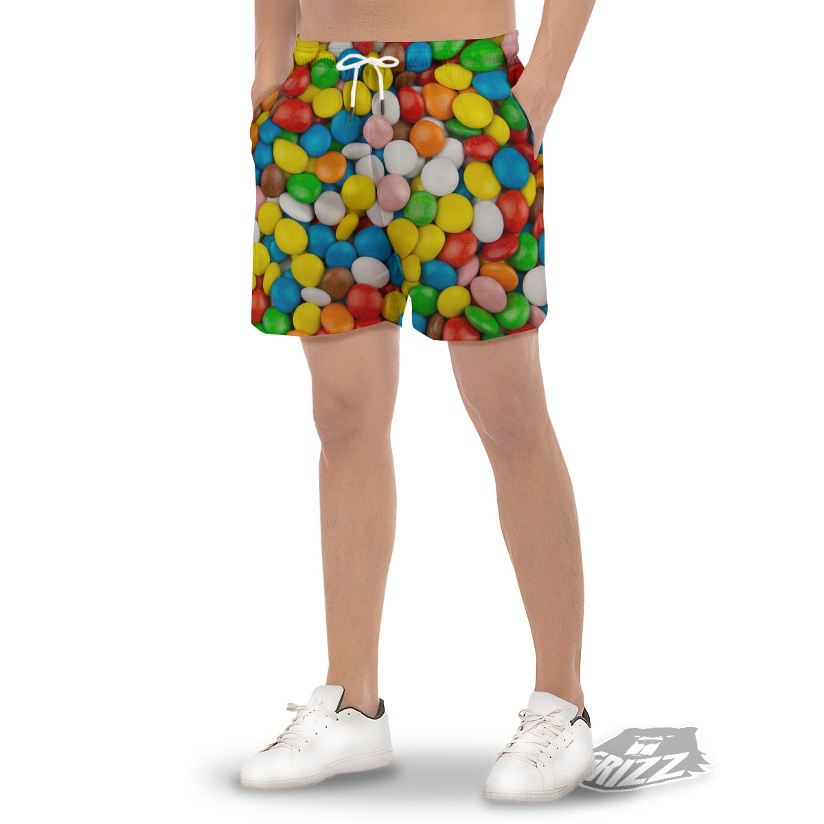 Candy Chocolate Colorful Print Men's Gym Shorts-grizzshop
