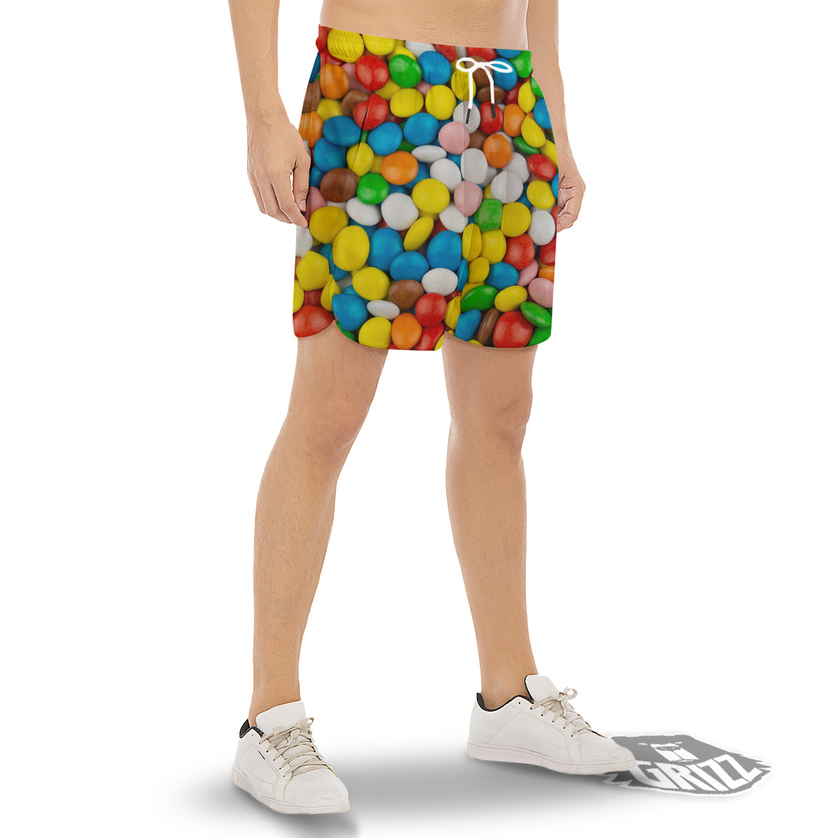 Candy Chocolate Colorful Print Men's Gym Shorts-grizzshop
