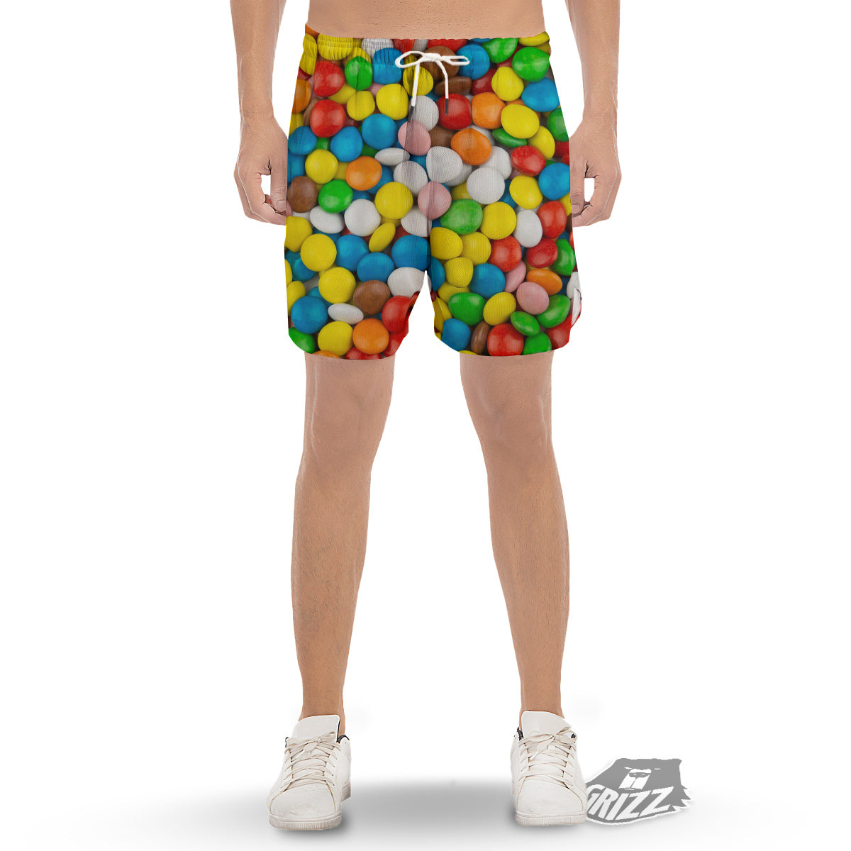 Candy Chocolate Colorful Print Men's Gym Shorts-grizzshop