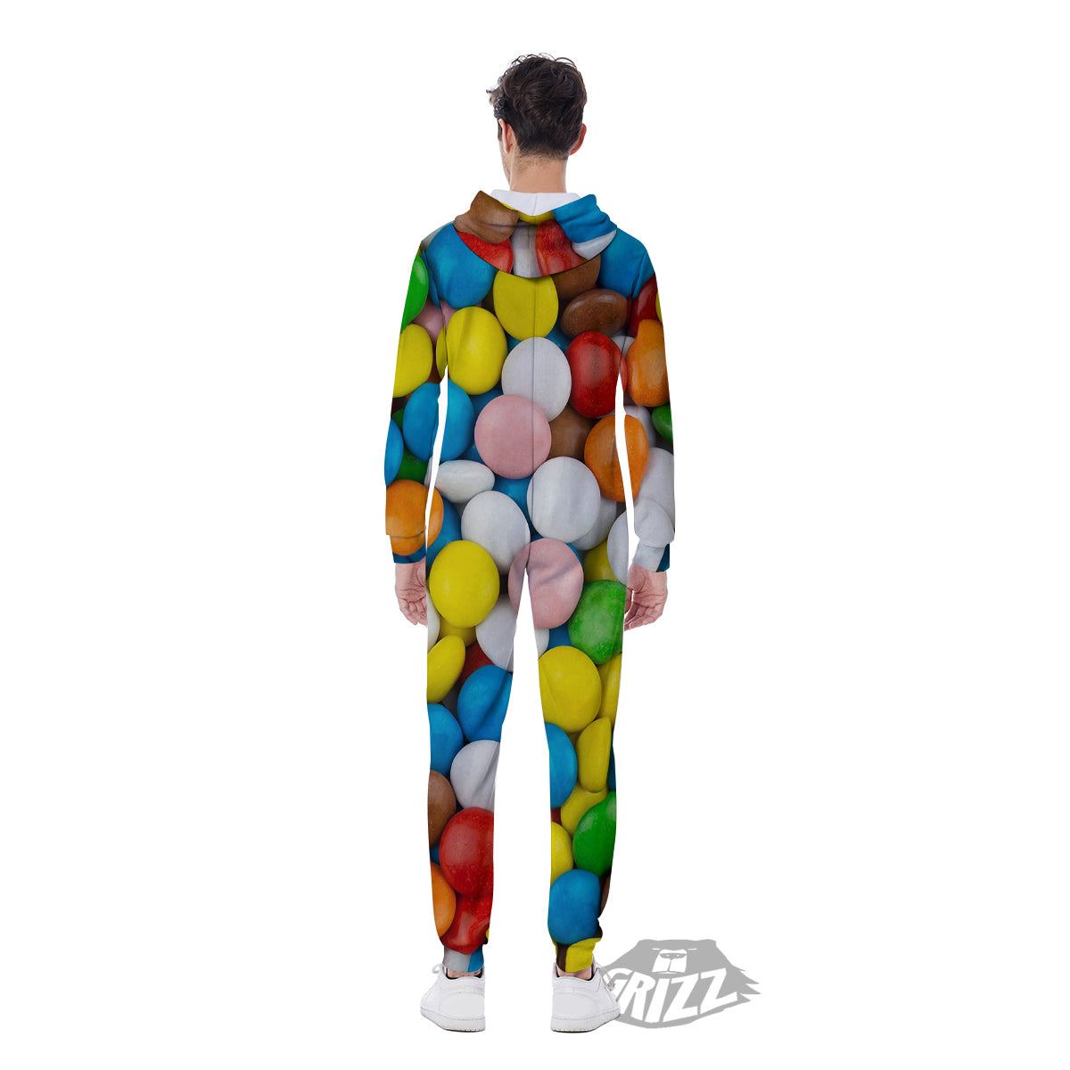 Candy Chocolate Colorful Print Men's Jumpsuit-grizzshop