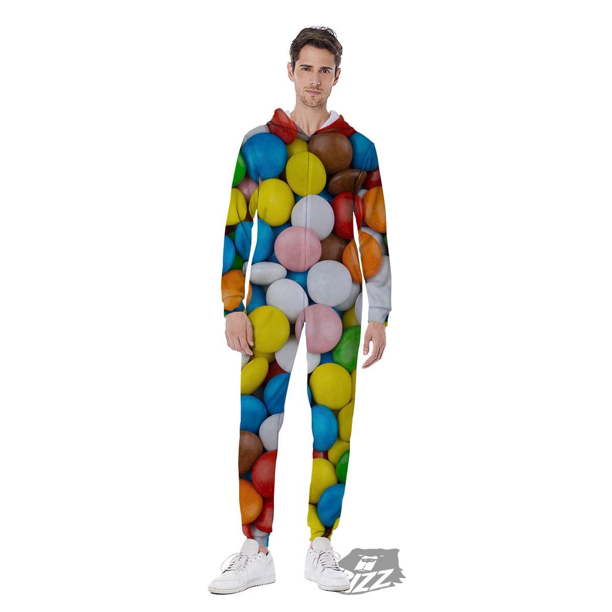 Candy Chocolate Colorful Print Men's Jumpsuit-grizzshop