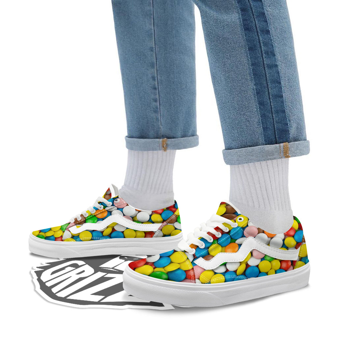 Candy Chocolate Colorful Print Skate Shoes-grizzshop