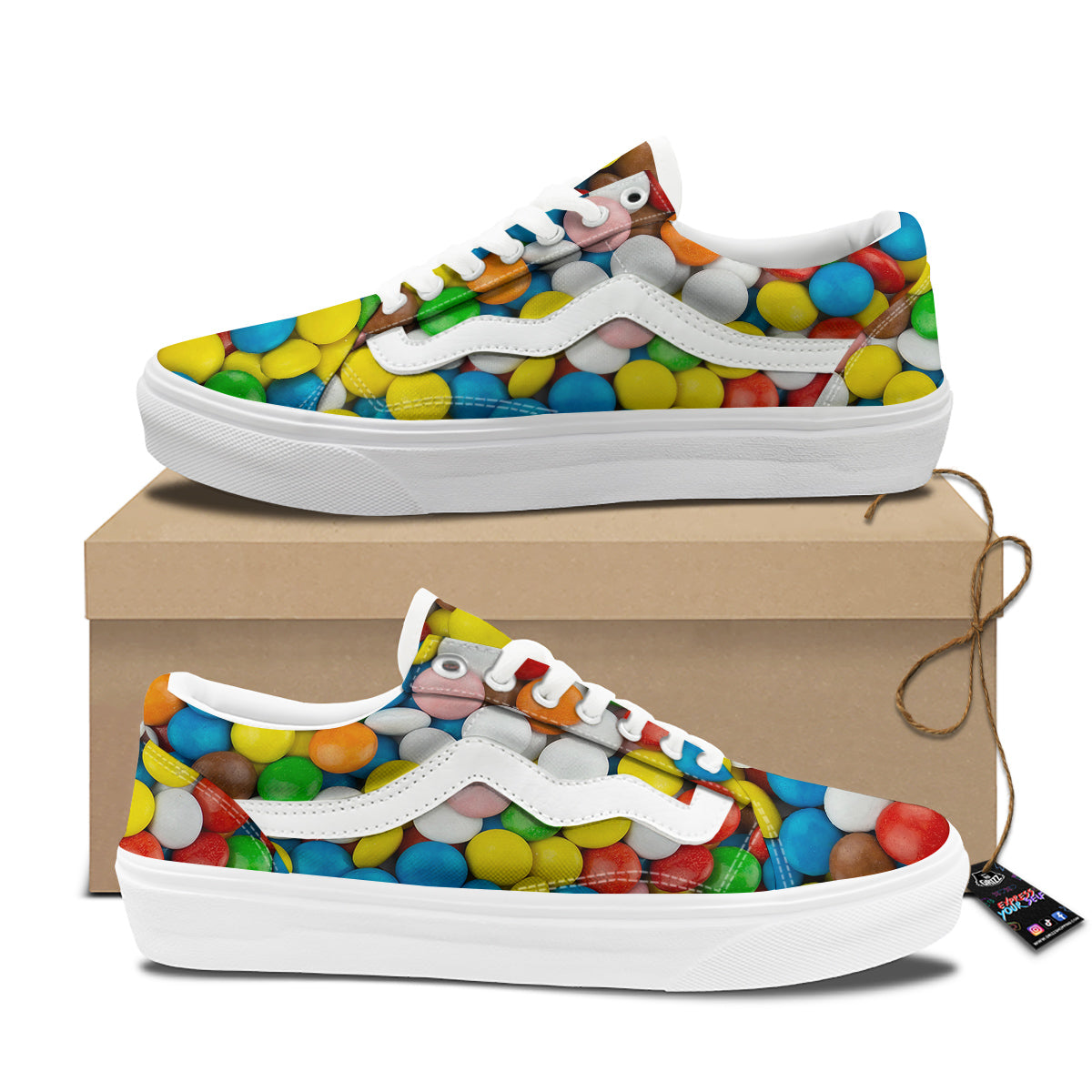 Candy Chocolate Colorful Print Skate Shoes-grizzshop