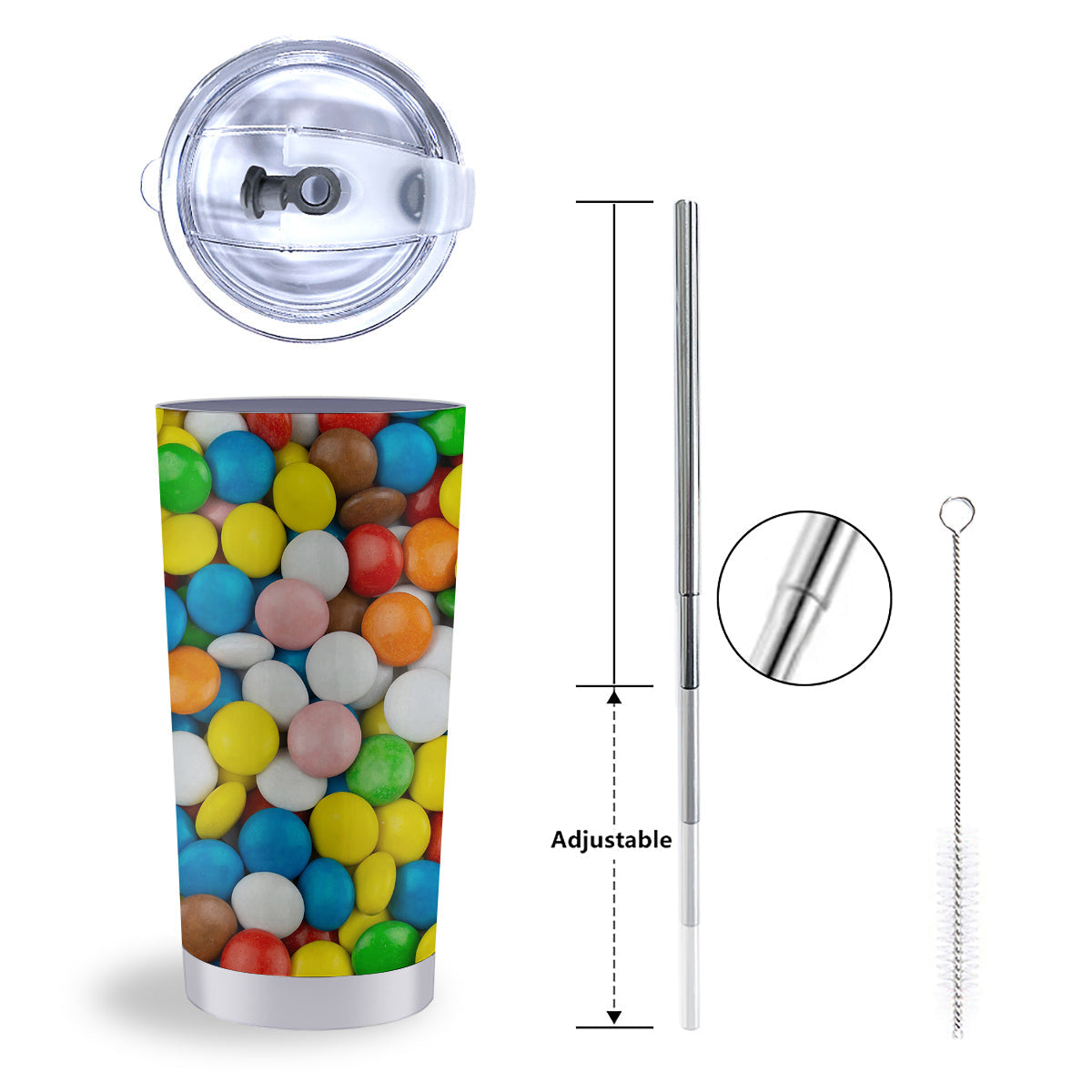 Candy Chocolate Colorful Print Tumbler-grizzshop