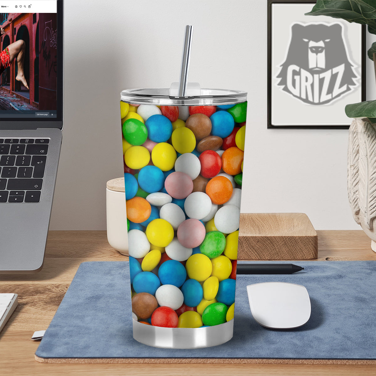 Candy Chocolate Colorful Print Tumbler-grizzshop