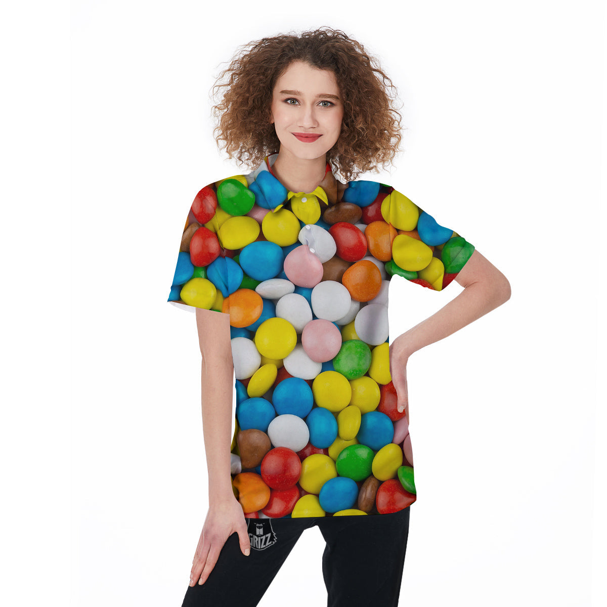 Candy Chocolate Colorful Print Women's Golf Shirts-grizzshop