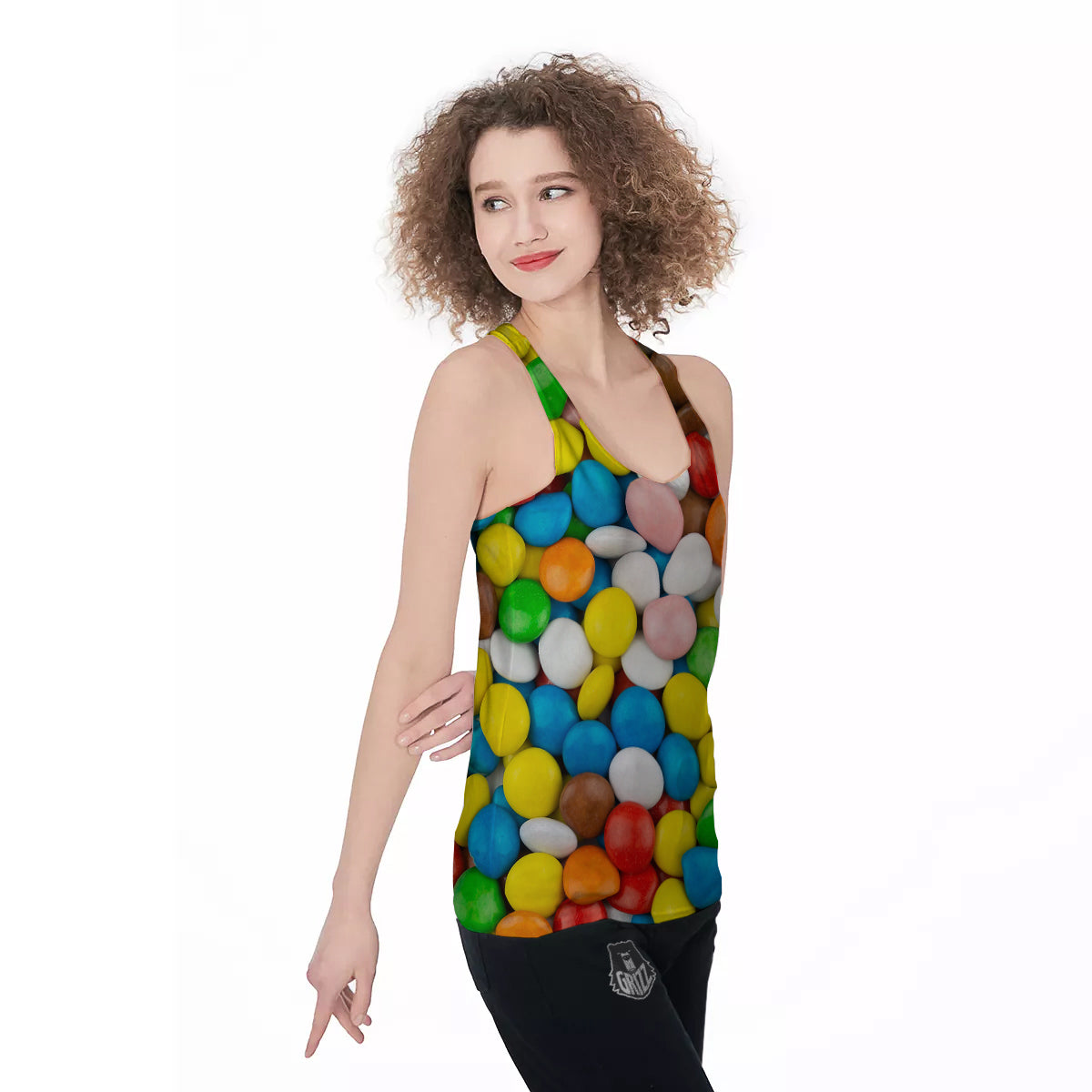 Candy Chocolate Colorful Print Women's Racerback Tank Top-grizzshop