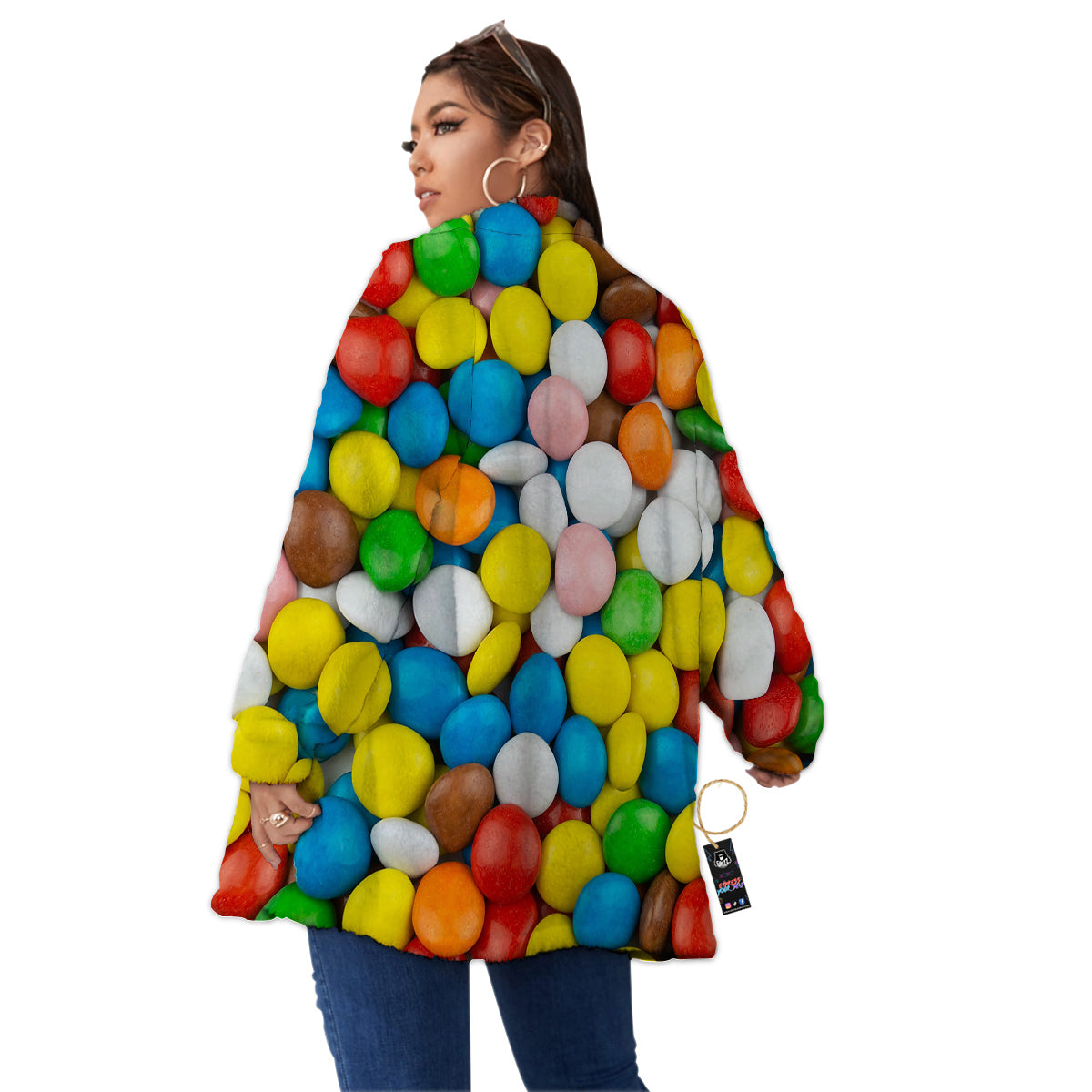 Candy Chocolate Colorful Print Women's Sherpa Jacket-grizzshop