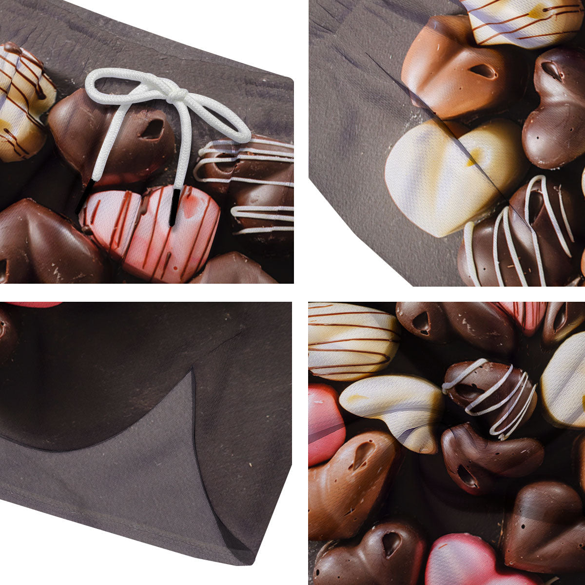 Candy Chocolate Heart Print Men's Running Shorts-grizzshop