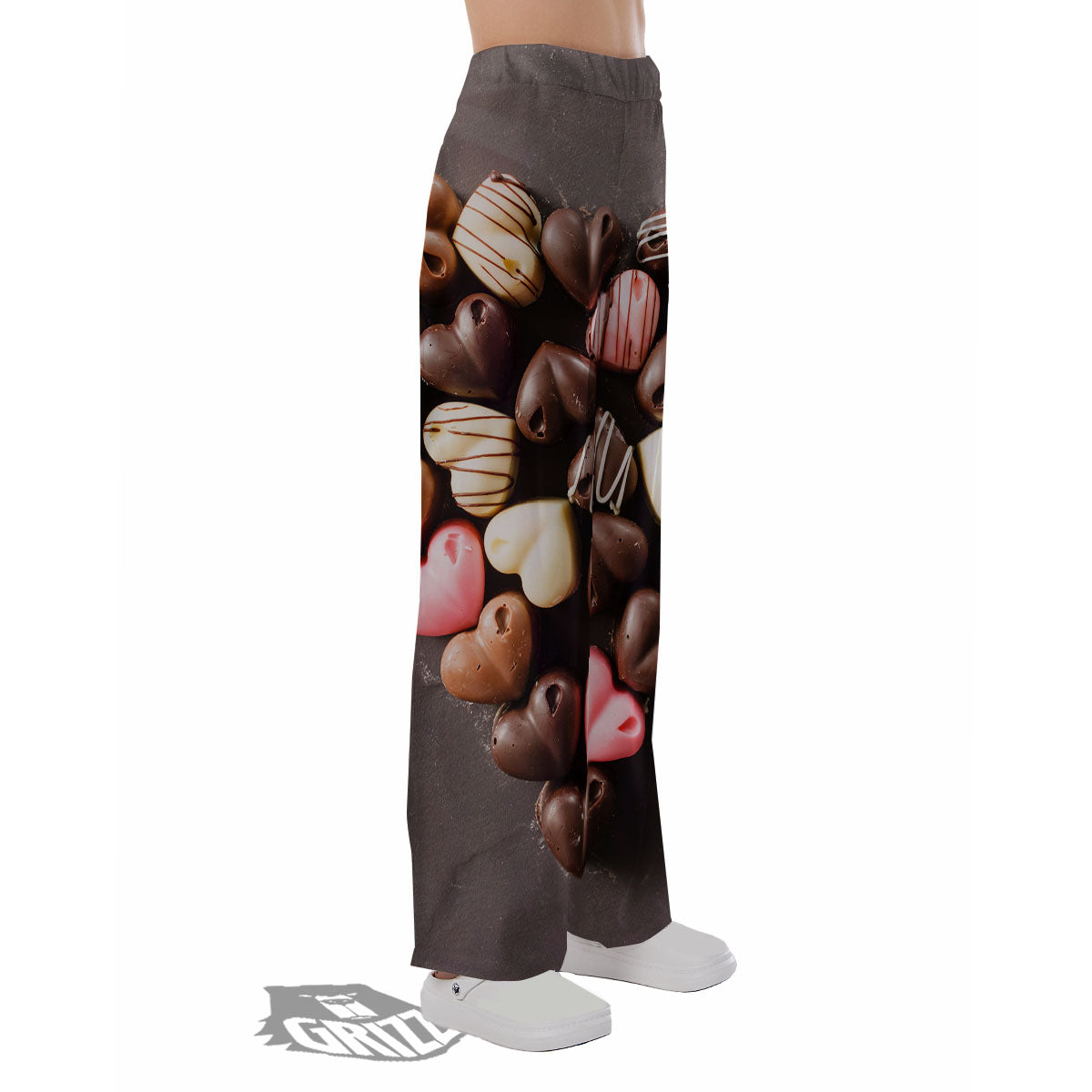 Candy Chocolate Heart Print Pajama Pants-grizzshop