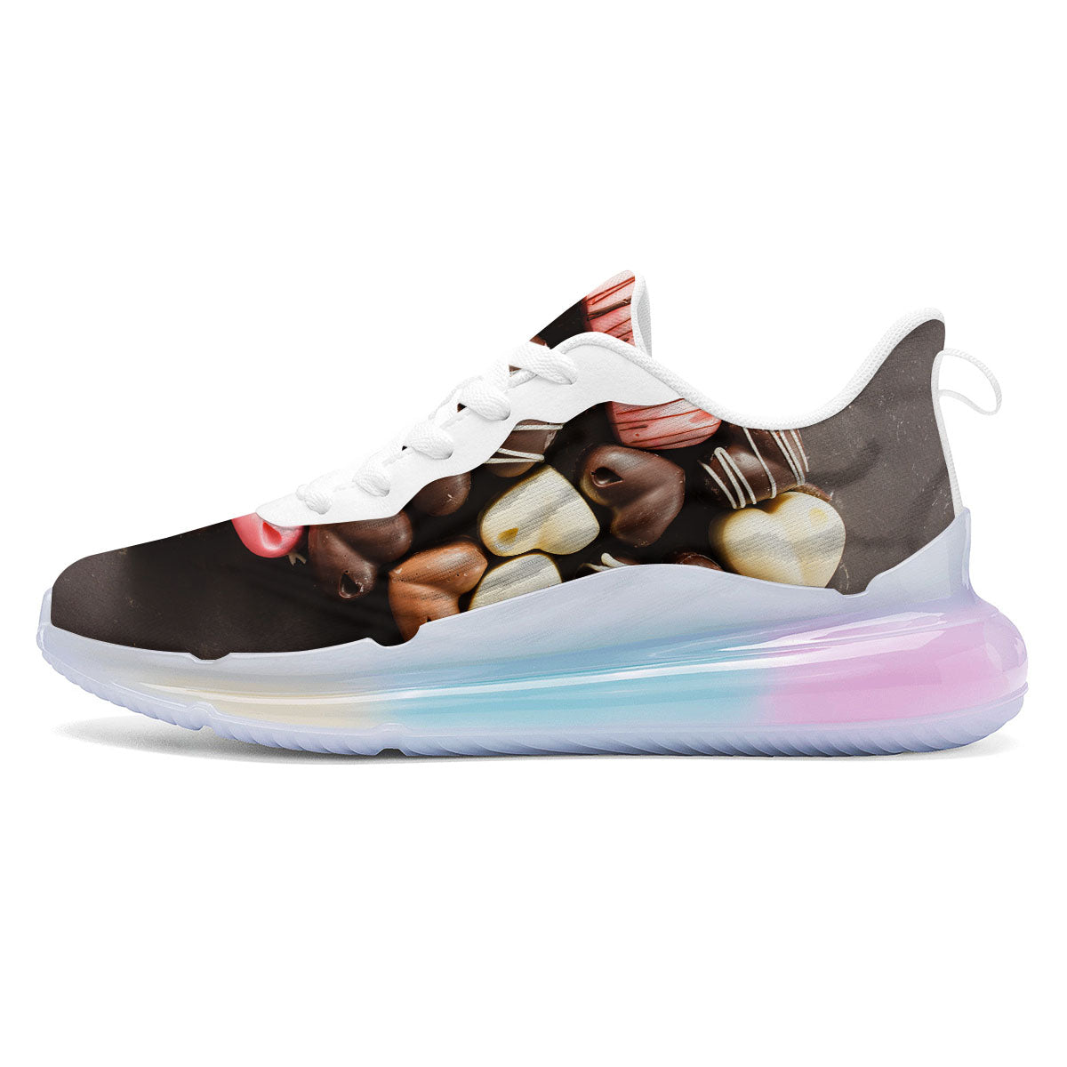 Candy Chocolate Heart Print Running Sneakers-grizzshop