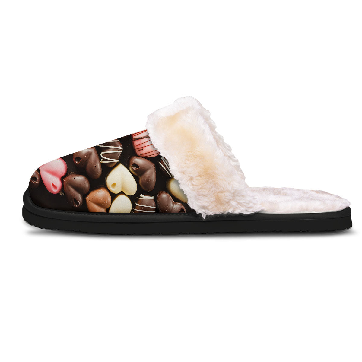 Candy Chocolate Heart Print Slippers-grizzshop