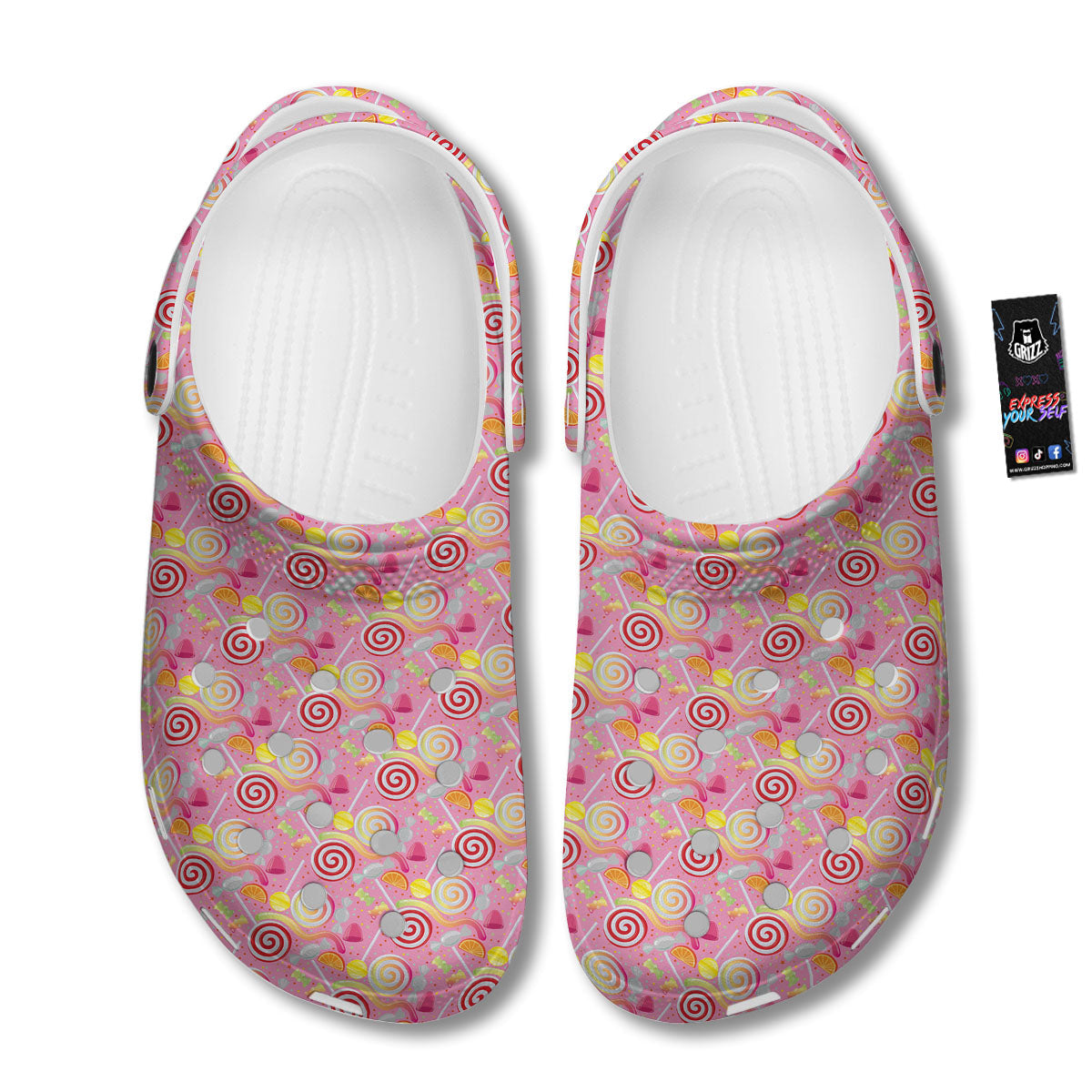 Candy Colorful Print Pattern Clog-grizzshop