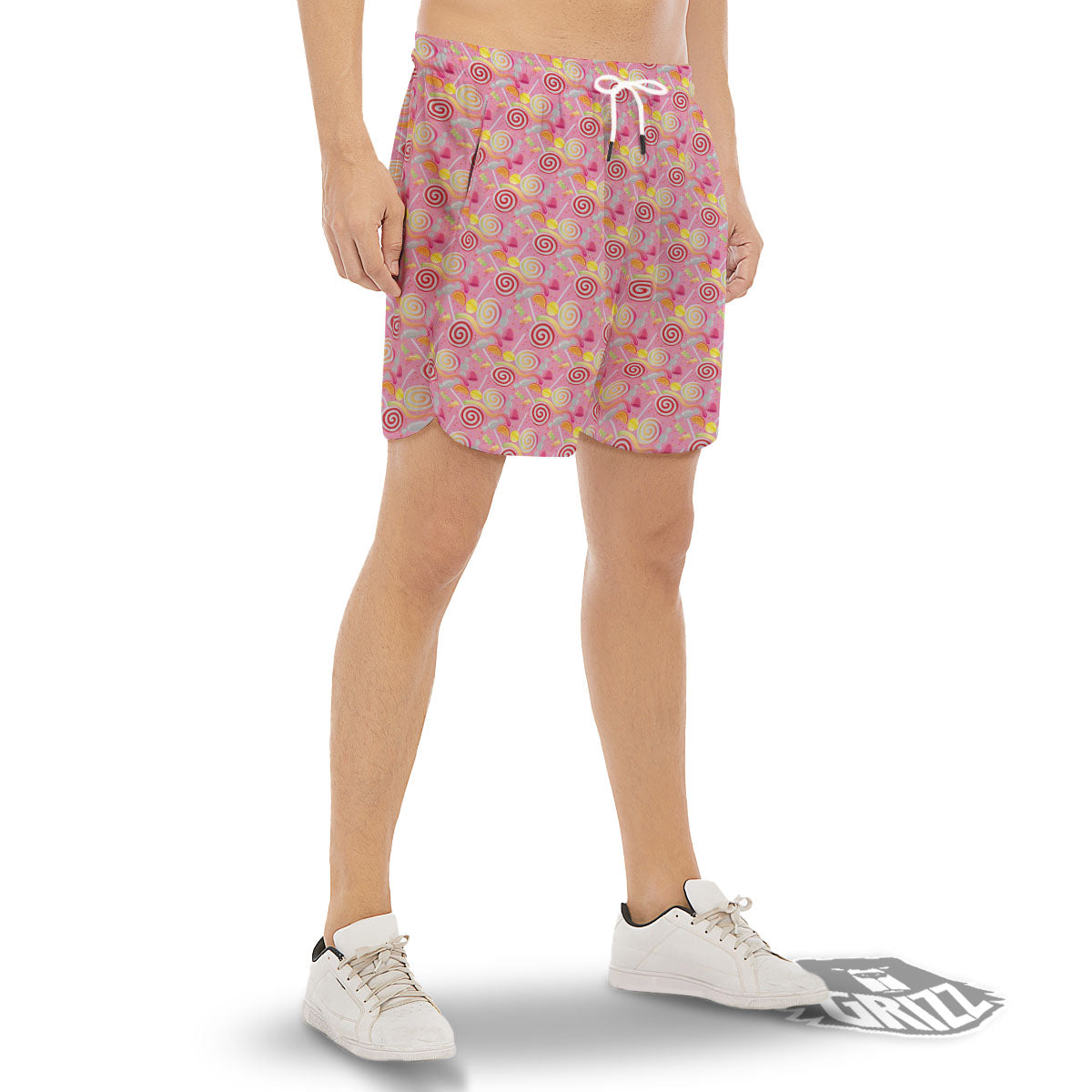 Candy Colorful Print Pattern Men's Gym Shorts-grizzshop