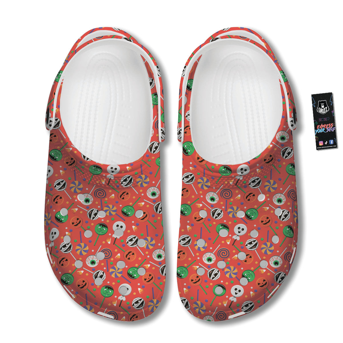Candy Cute Halloween Print Pattern Clog-grizzshop