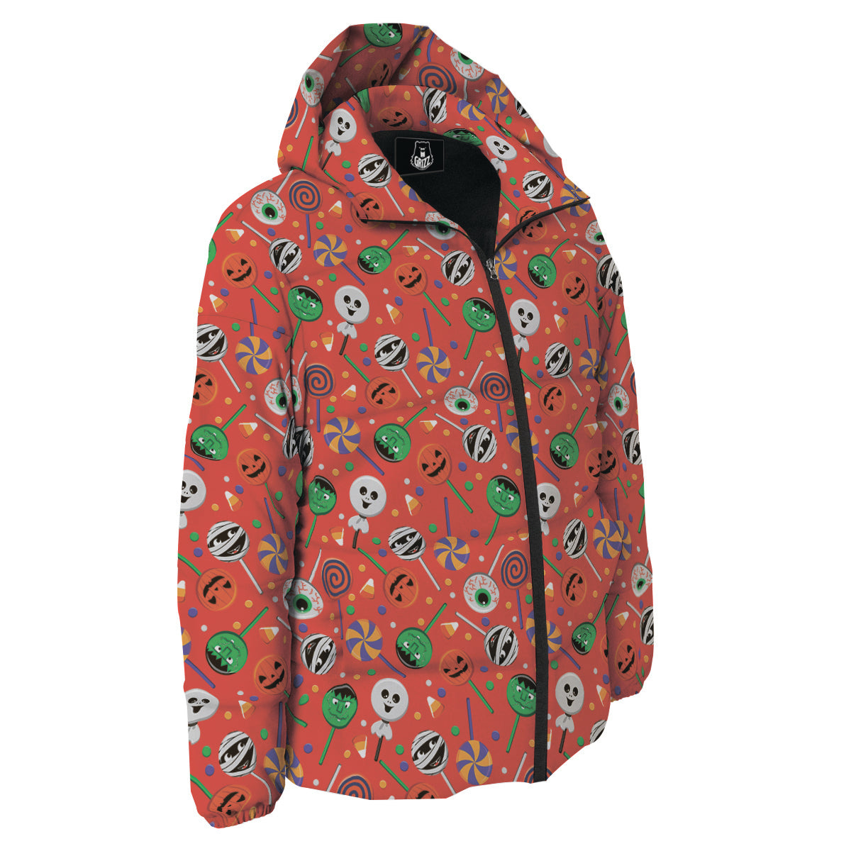 Candy Cute Halloween Print Pattern Down Jacket-grizzshop