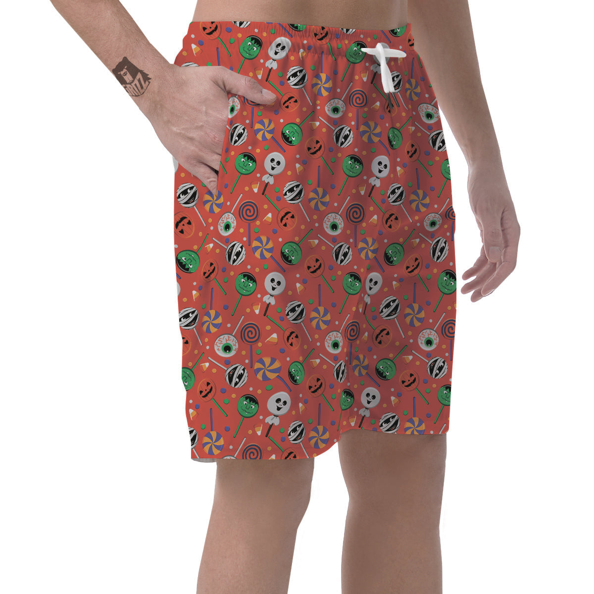 Candy Cute Halloween Print Pattern Men's Shorts-grizzshop