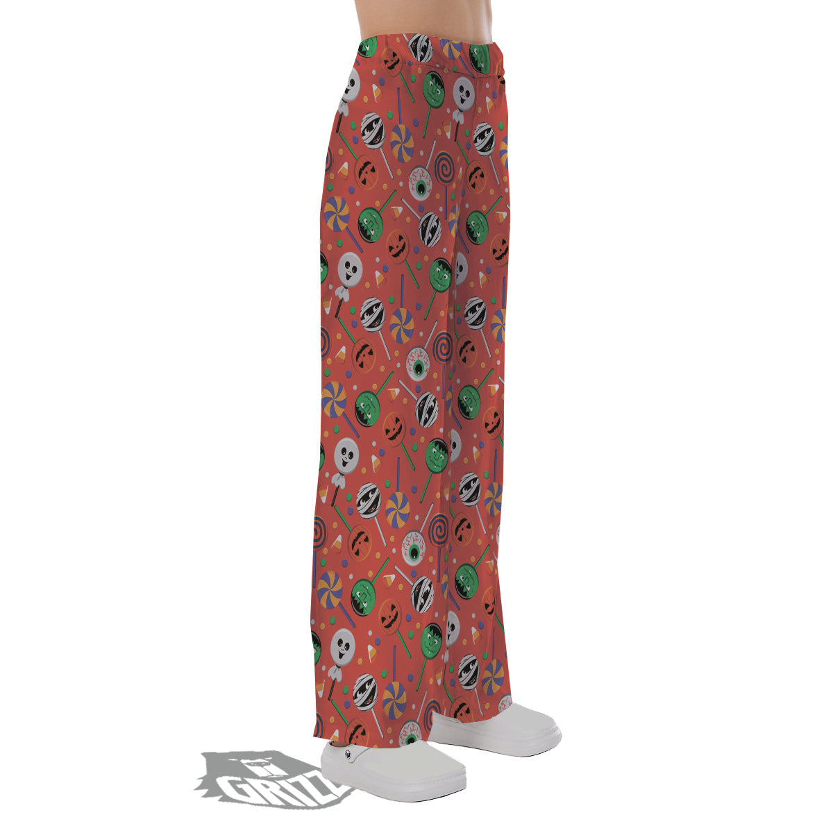 Candy Cute Halloween Print Pattern Pajama Pants-grizzshop