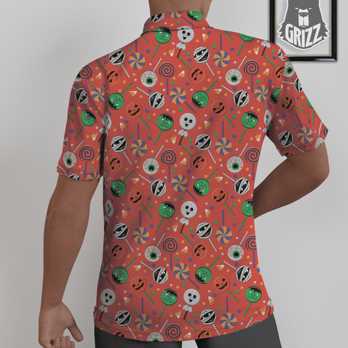 Candy Cute Halloween Print Pattern Untucked Shirts-grizzshop