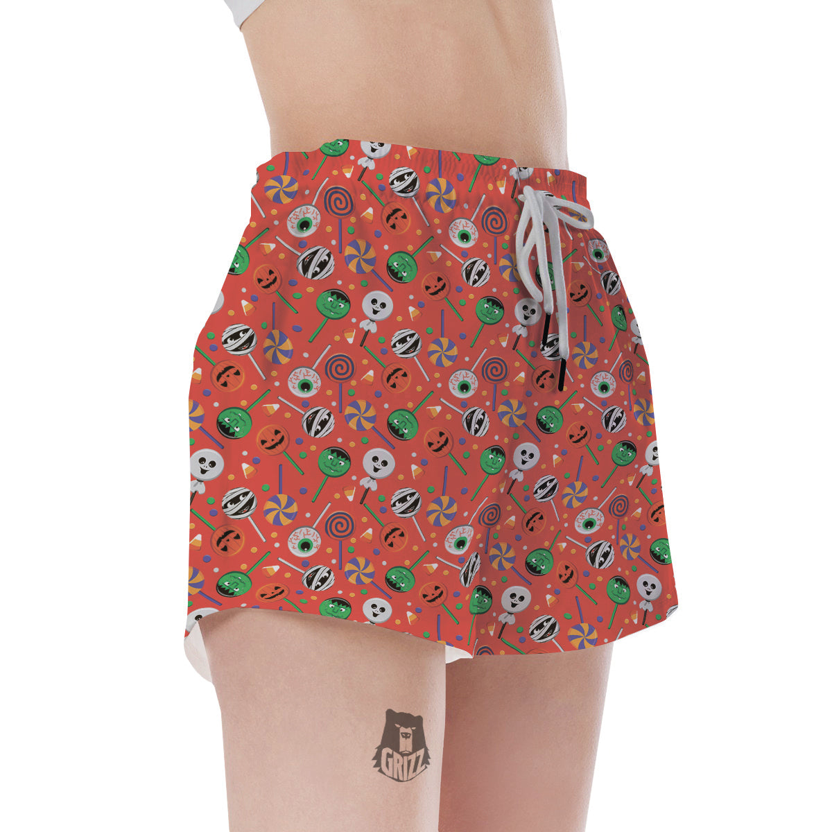 Candy Cute Halloween Print Pattern Women's Shorts-grizzshop