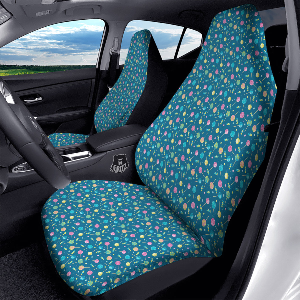 Candy Cute Print Pattern Car Seat Covers-grizzshop